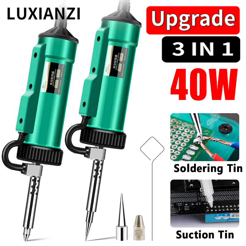 Desoldering Pump Electric Vacuum Station - Luxianzi 40w máquina de desoldagem 2in1